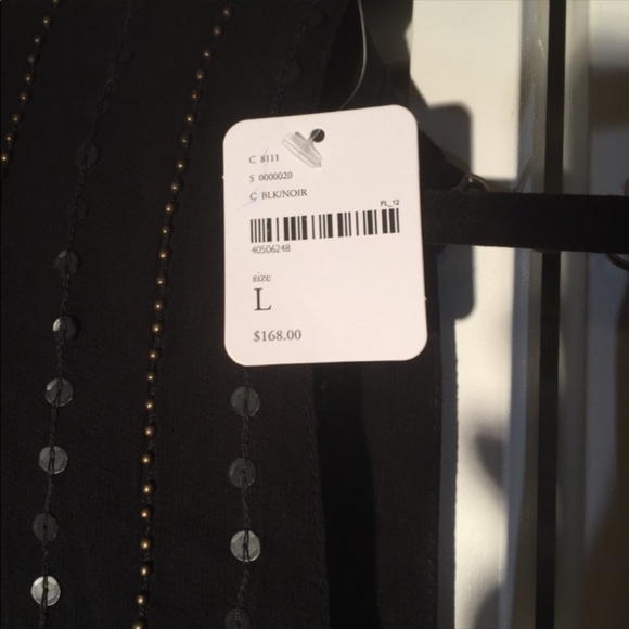 FREE PEOPLE BLACK BEADED LONG SLEEVE SWING BLOUSE - Picture 4 of 6